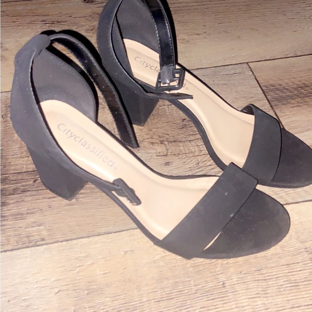 Cityclassified Women's Black Heeled Sandals